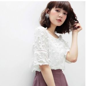 OrangeBear - 3D Flower Chiffon Top